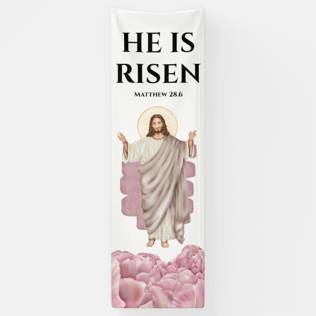 Banderoles Jésus Christ il est ressuscité céleste être (Vertical)