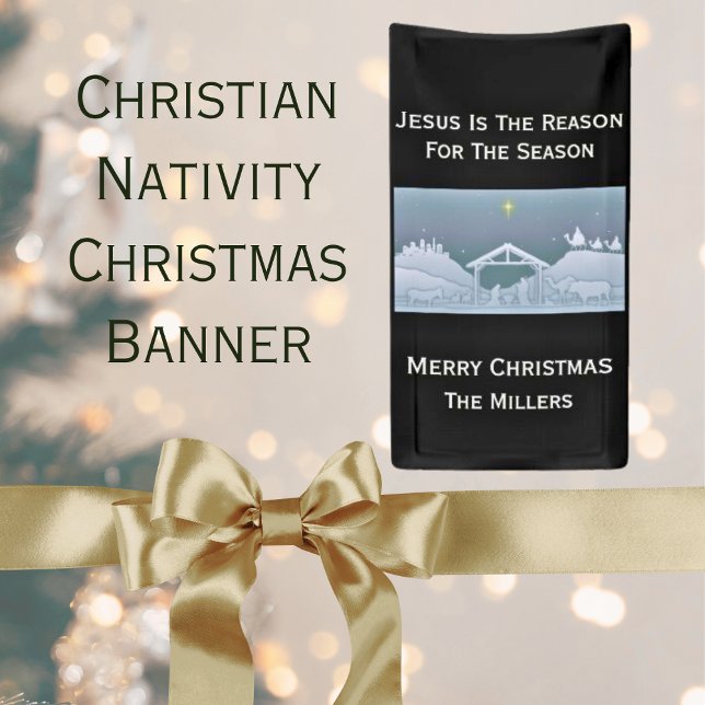 Banderoles Jésus Est La Raison De La Nativité De Noël (Christian Nativity Christmas Banner)