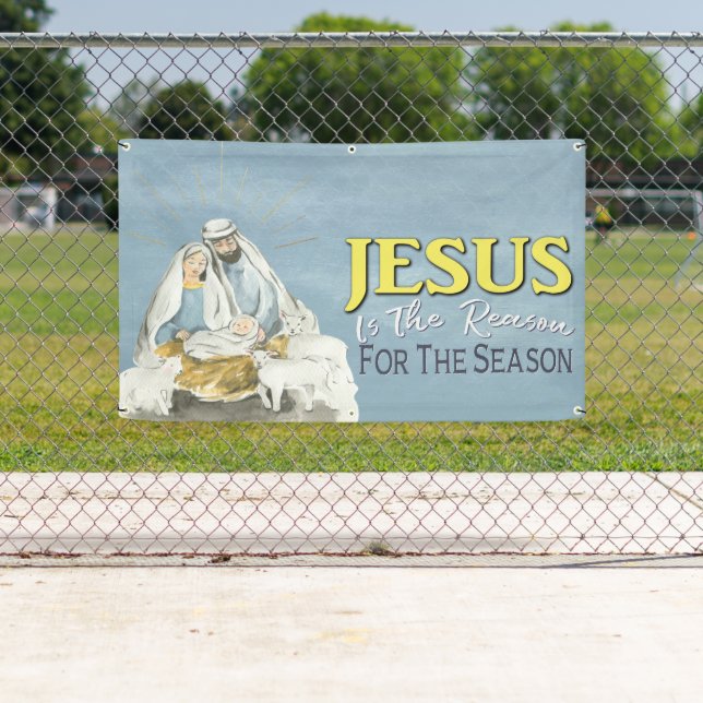 Banderoles Jésus Est La Raison De La Nativité Noël (En situation)
