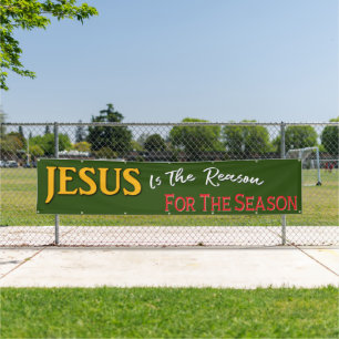 Banderoles Jésus Est La Raison De Red Green Christian Noël
