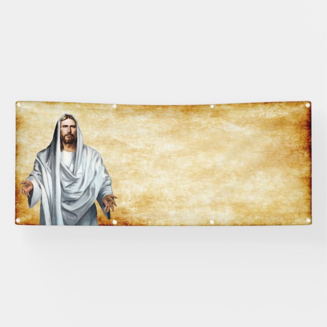 Banderoles Jésus et le modèle de parchemin (Horizontal)