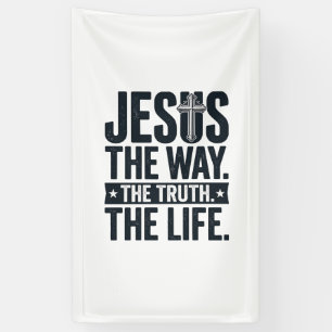 Banderoles Jésus Le Chemin La Vérité La Vie T-Shirt Chrétien
