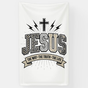 Banderoles Jésus Le Chemin La Vérité La Vie Vintage Chrétien