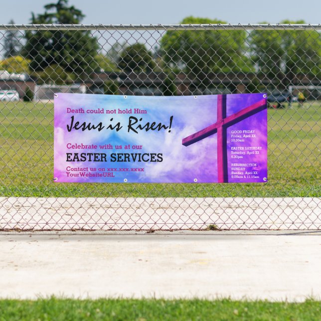 Banderoles JÉSUS Personnalisé EST LA RAISON Pâques (En situation)