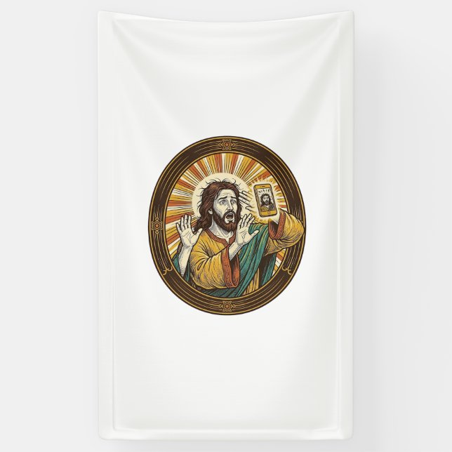Banderoles Jesus Selfie Accidentel avec Double Menton Caméra  (Vertical)