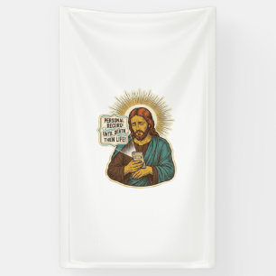 Banderoles Jésus Téléphone Mort Pas De Musique Humour De Gym