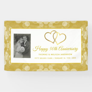 BANDEROLES JEUX 50E ANNIVERSAIRE CHAMPAGNE COEURS D'OR