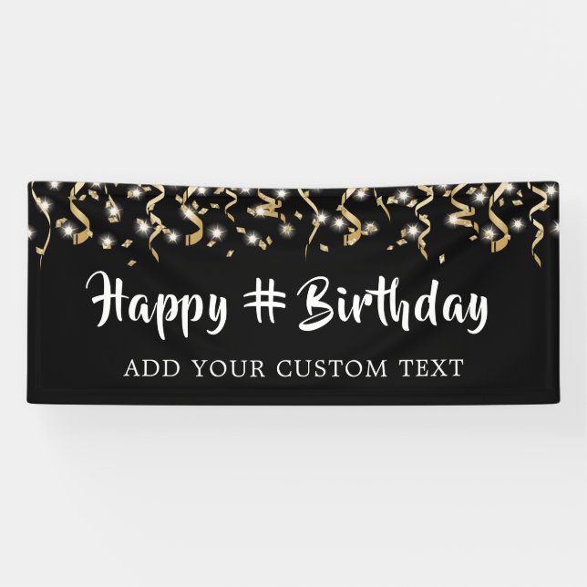 Banderoles Jeux d'hiver Noir Confetti Streamers Personnaliser (Horizontal)
