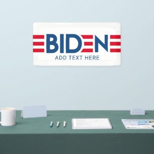 Banderoles Joe Biden - rayures rouges modernes et nom bleu Ba