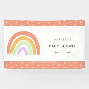 Banderoles Joli Baby shower arc-en-ciel Élégante Pêche simple