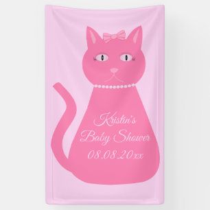 Banderoles Joli bébé rose fille chat Baby shower personnalisé