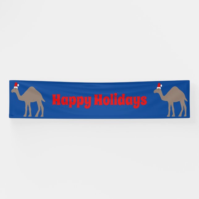 Banderoles Joli Camel de Noël personnalisé (Horizontal)
