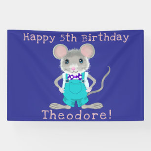 Banderoles Joli et élégant petit souris anniversaire personna