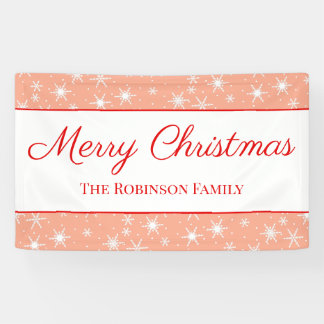 Banderoles Joli flocon de neige rose blush Joyeux Noël