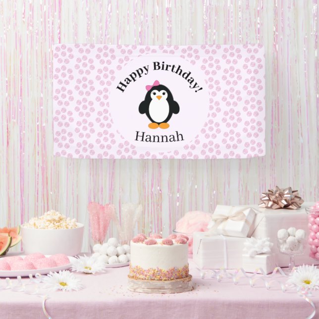 Banderoles Joli Penguin d'anniversaire (Fête)