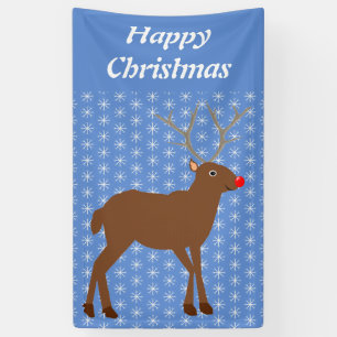 Banderoles Joli renne de Noël avec noeud rouge personnalisé