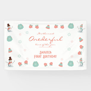 Banderoles Joli Snowman Hiver Onederland Anniversaire