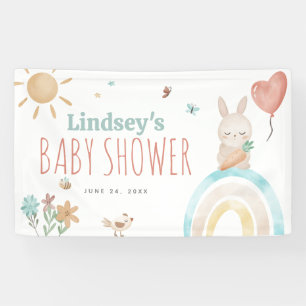 Banderoles Jolie aquarelle Bunny Sexe Baby shower neutre