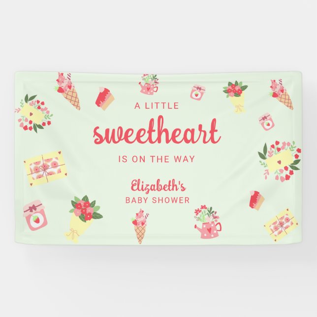Banderoles Jolie petite amoureuse sur le chemin Baby shower (Horizontal)