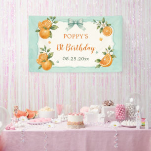 Banderoles Jolie petite orange mignonne Citrus 1er anniversai