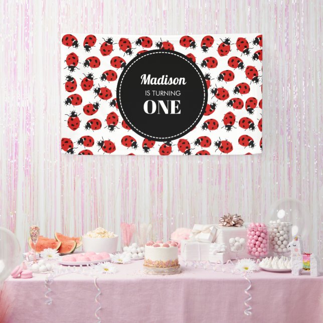 Banderoles Jolie Red Ladybug fête d'anniversaire (Fête)