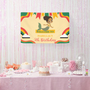 Banderoles Jolie sirène afro-américaine aux cheveux crépus An