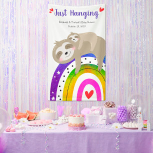 Banderoles Jolies fentes, Amusants Baby shower arc-en-ciel de