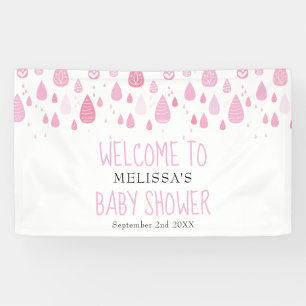 Banderoles Jolies gouttes de pluie roses Baby Girl Shower Bie