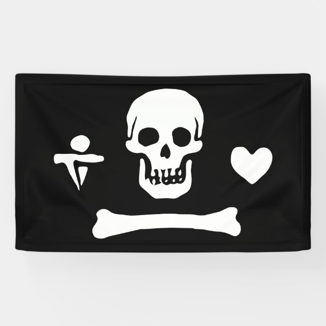 Banderoles Jolly roger du drapeau de Stede Bonnet Pirate (Horizontal)