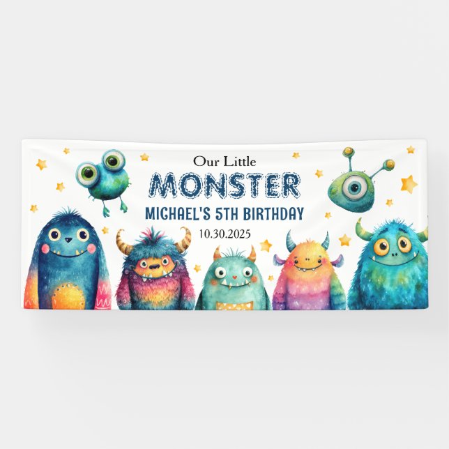 Banderoles Jote Monster Mash Whimsical pour enfants fête d'an (Horizontal)
