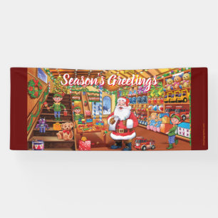Banderoles Jouets de Père Noël en vinyle de Noël personnalisé