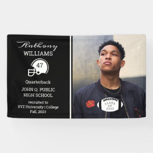 Banderoles Joueur de football photo Black Graduation
