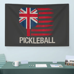 Banderoles Joueur de Pickleball Paddle Drapeau Uk
