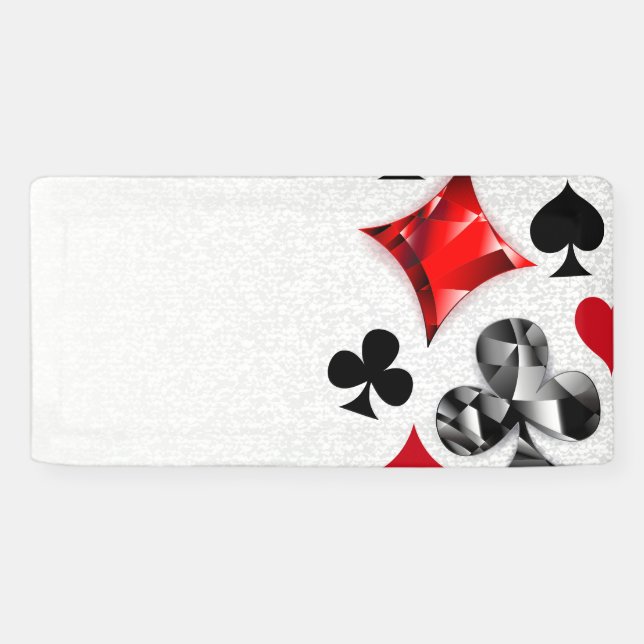 Banderoles Joueur de poker Joueur de cartes de jouer costumes (Horizontal)