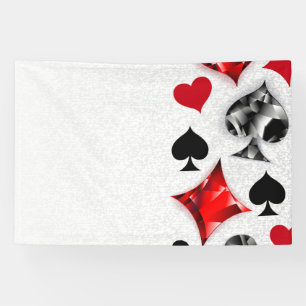 Banderoles Joueur de poker Joueur de cartes de jouer costumes
