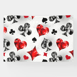 Banderoles Joueur de poker Joueur de cartes de jouer costumes