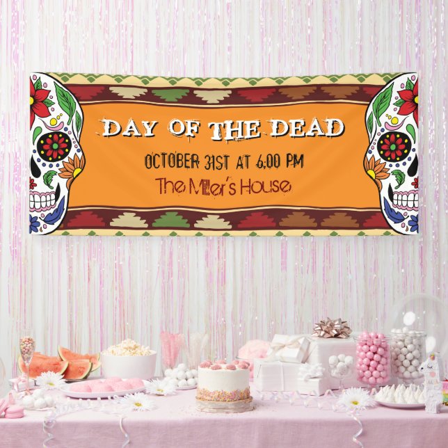 Banderoles Jour d'Halloween mexicain du crâne de sucre mort (Fête)