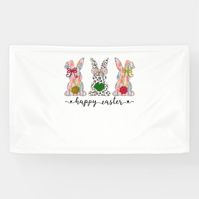 Banderoles Joyeuse coquette de Pâques lapin de Pâques avec la (Horizontal)