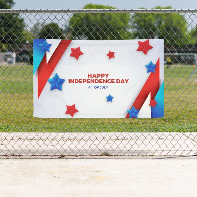 Banderoles Joyeuse fête de l'indépendance Patriotique américa (En situation)
