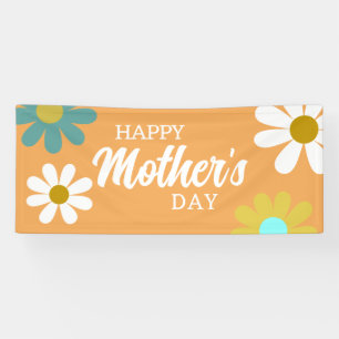 Banderoles Joyeuse Fête des mères Boho Retro Daisies Floral