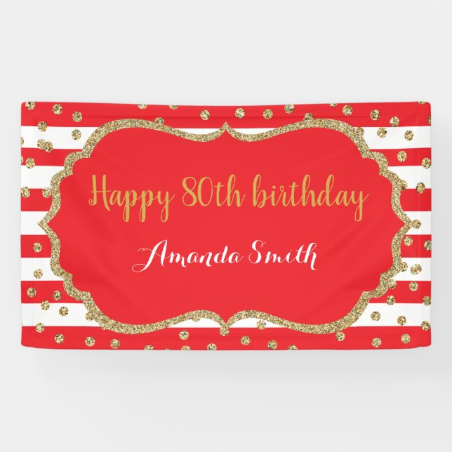 Banderoles Joyeuse Parties scintillant d'anniversaire de la b (Horizontal)