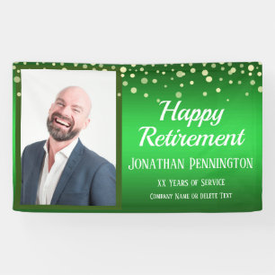 Banderoles Joyeuse retraite verte avec Confetti une photo