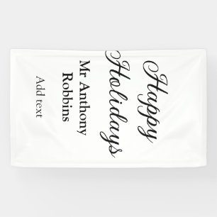 Banderoles Joyeuses vacances ajouter nom date année simple mi