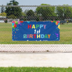 Joyeux 1er anniversaire Ballons colorés Bleu