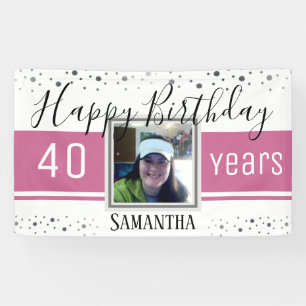 Banderoles Joyeux 40e anniversaire Fun Bold Confetti