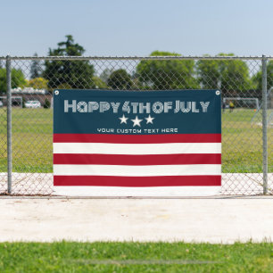 Banderoles Joyeux 4 juillet Étoiles Et Frappes Fête À L'Extér