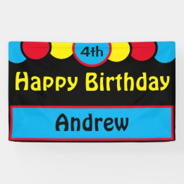 Banderoles Joyeux 4ème anniversaire Andrew