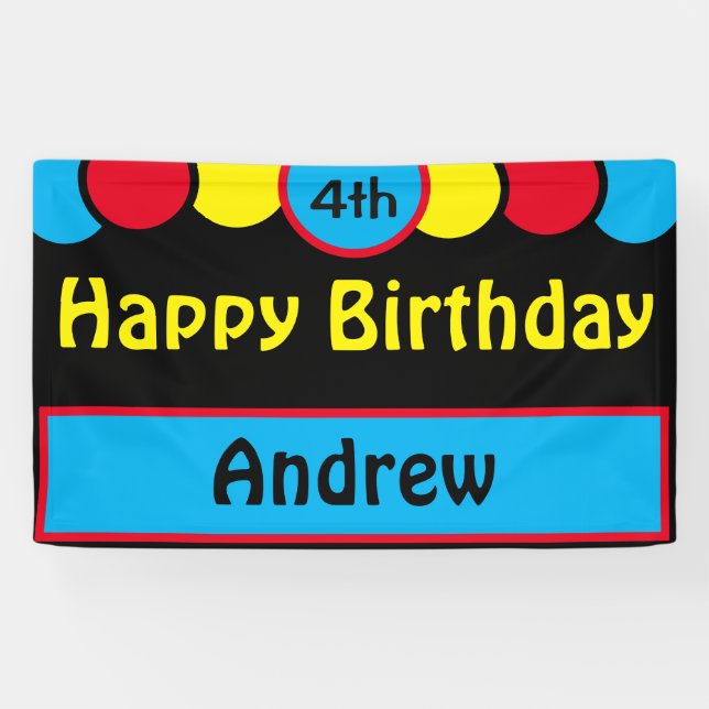 Banderoles Joyeux 4ème anniversaire Andrew (Horizontal)
