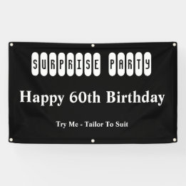 Banderoles Joyeux 60e anniversaire Surprise Party