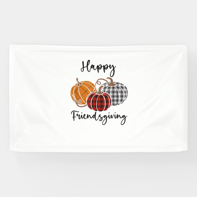 Banderoles Joyeux Ami-Action Plaid Chemise Thanksgiving Homme (Horizontal)